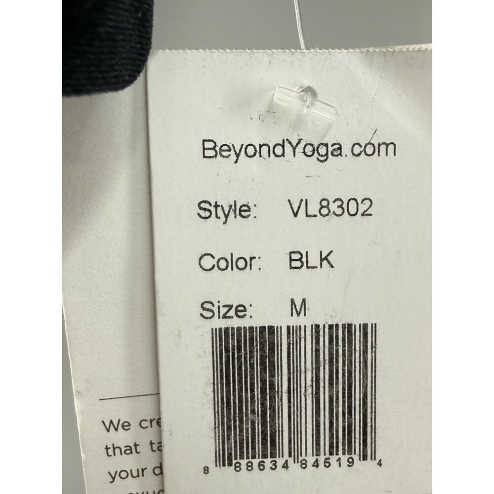 NWT Beyond Yoga Velvet Motion Bra Gym Cropped Top Black Workout Size Medium - Picture 12 of 14